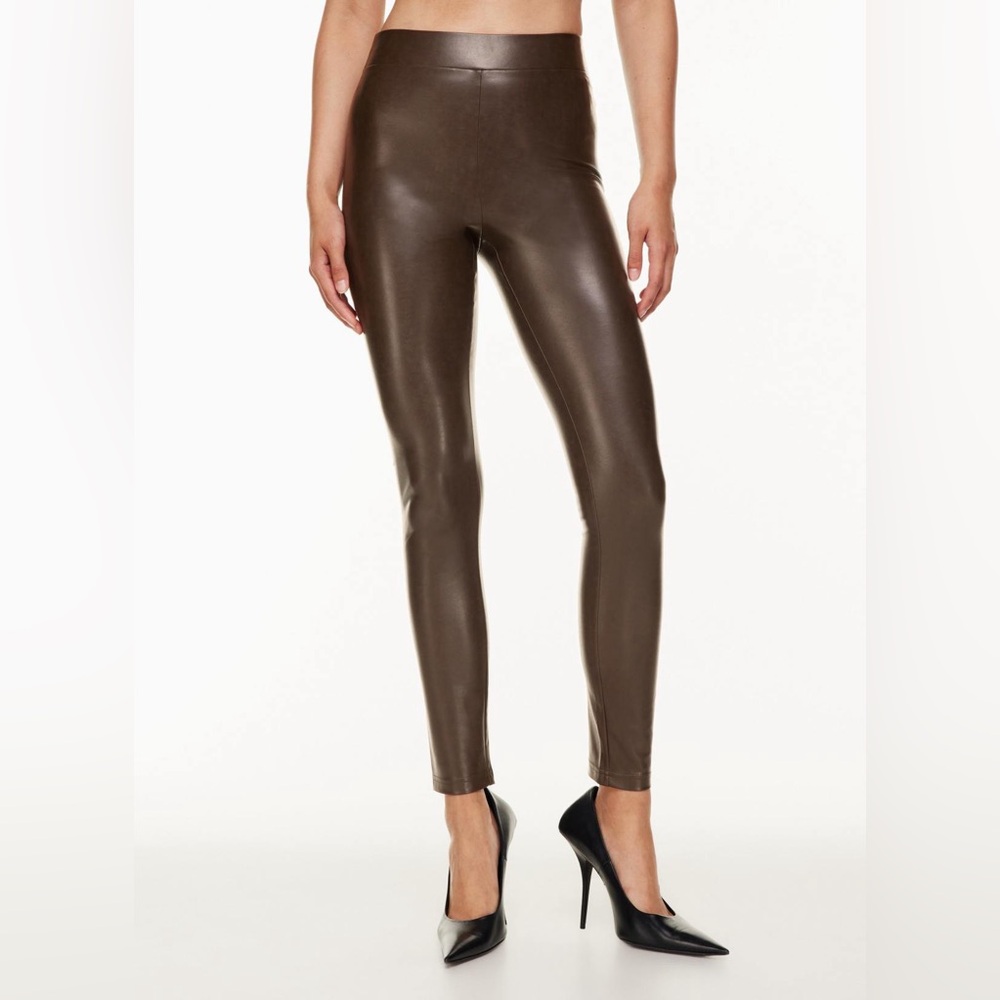 NWOT Ten by Babaton Showcase Brown Vegan Leather High Rise Pants - Medium